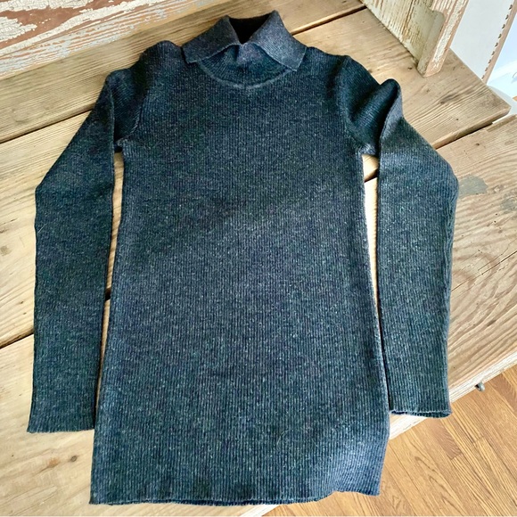 Vintage Crisca Grey Collared Wool Sweater Size 36 - Picture 1 of 4